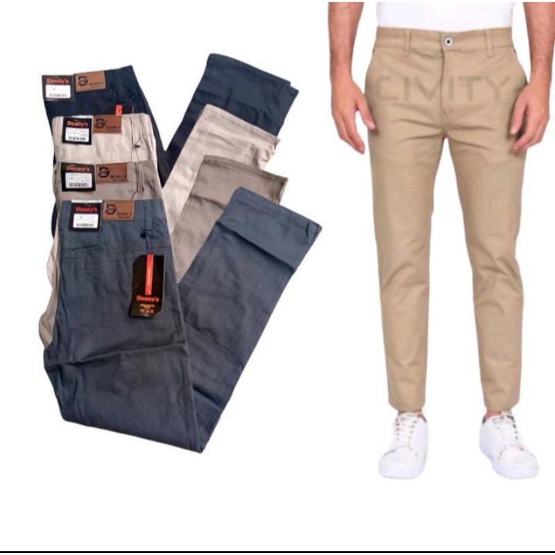 Denny's 2322 Celana Panjang Pria Chino Slimfit Original Premium Lokal bahan Import