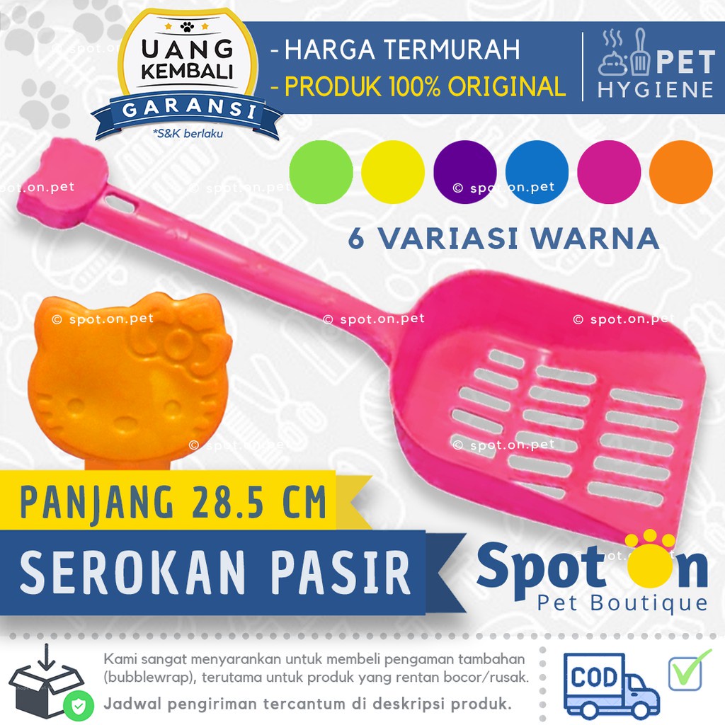 Serokan Pasir Kucing Kitty 28 cm | Cat Litter Scoop Hello | Sekop Kotoran Kucing Lucu Motif