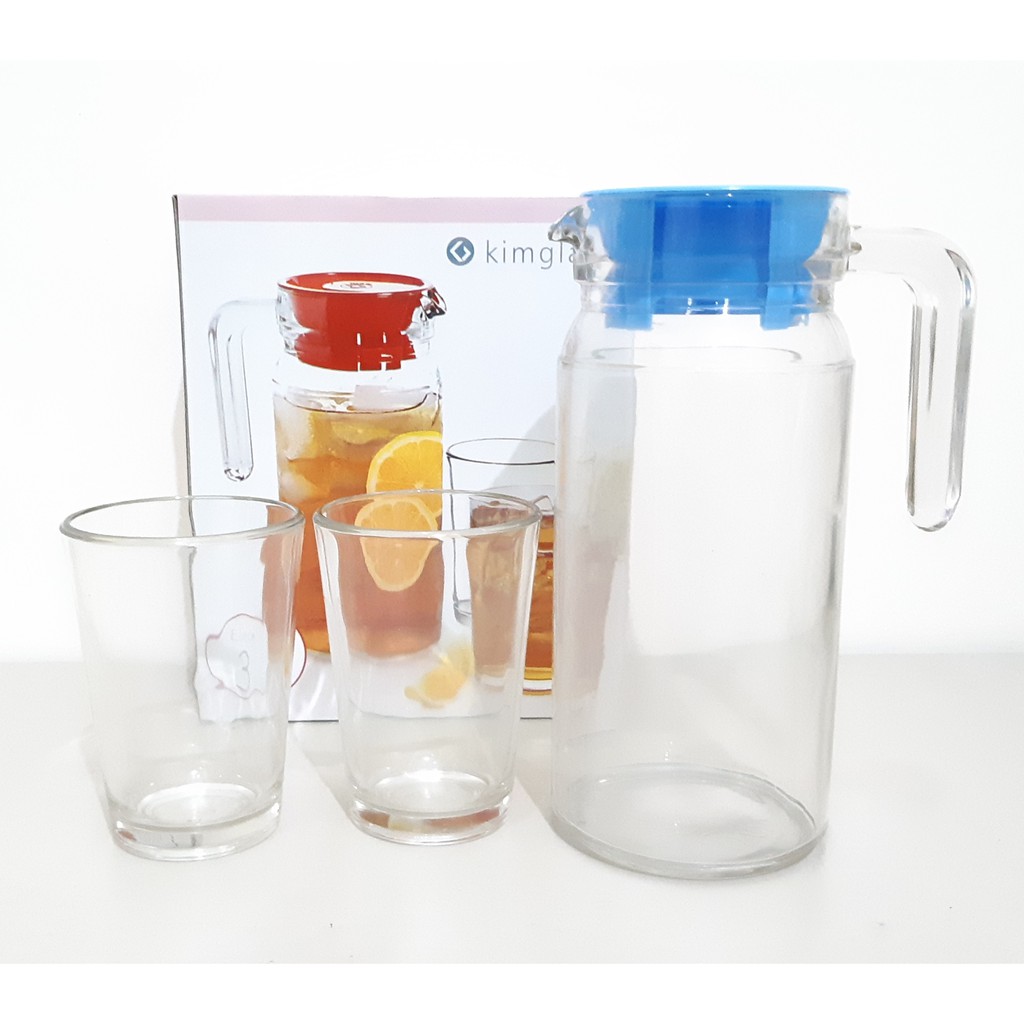 Kimglass Elmo Teko Set Kaca Polos 800ml 2 Gelas Beling Pitcher Mini Surabaya Shopee Indonesia 6764