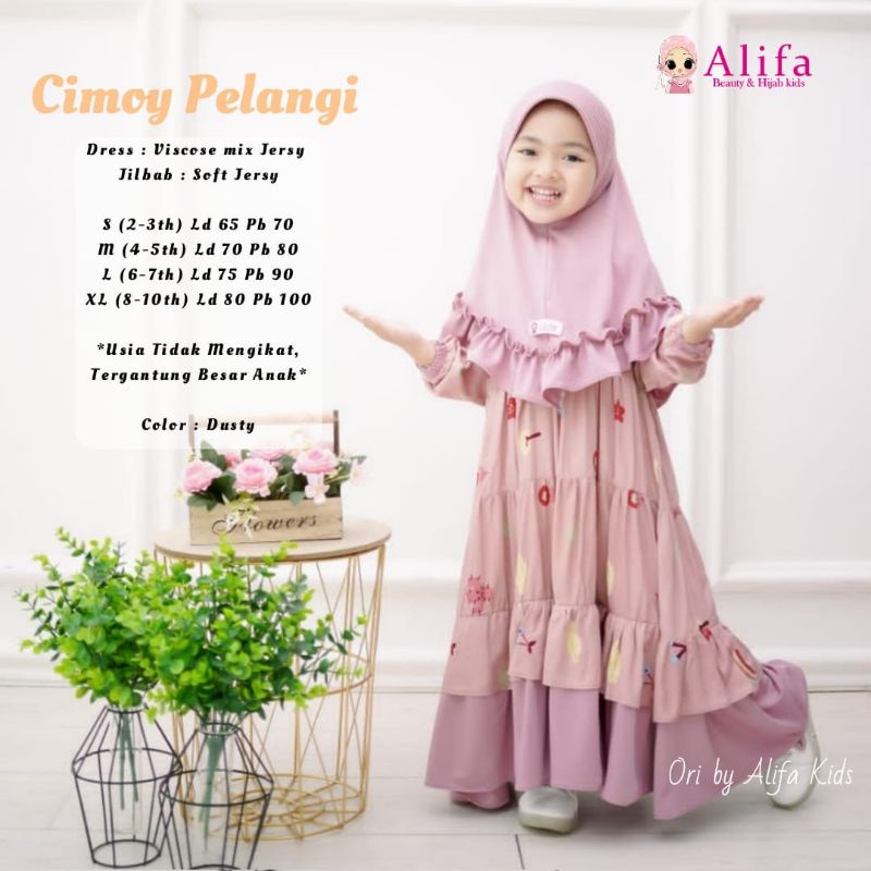 [Gamis Balita & Anak] Cimoy Pelangi Kids Syar'i by ORI ALIFA-2