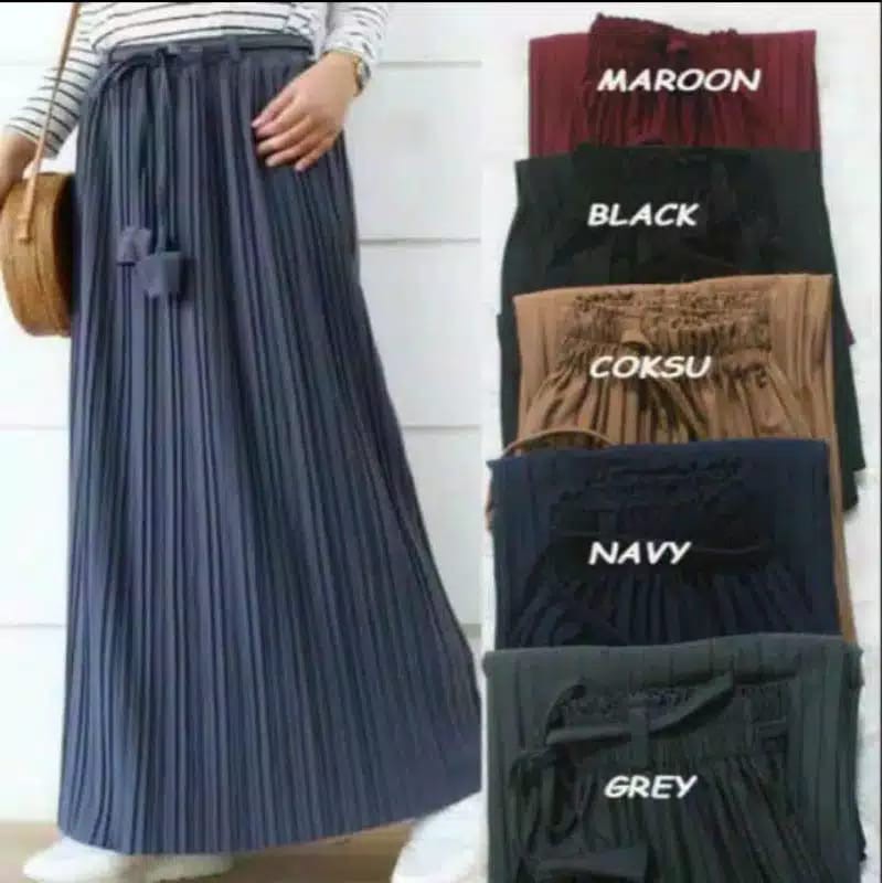 ROK PLISKET TALI LONCENG/ROK PLISKET PREMIUM/ROK PLISKET TERBARU