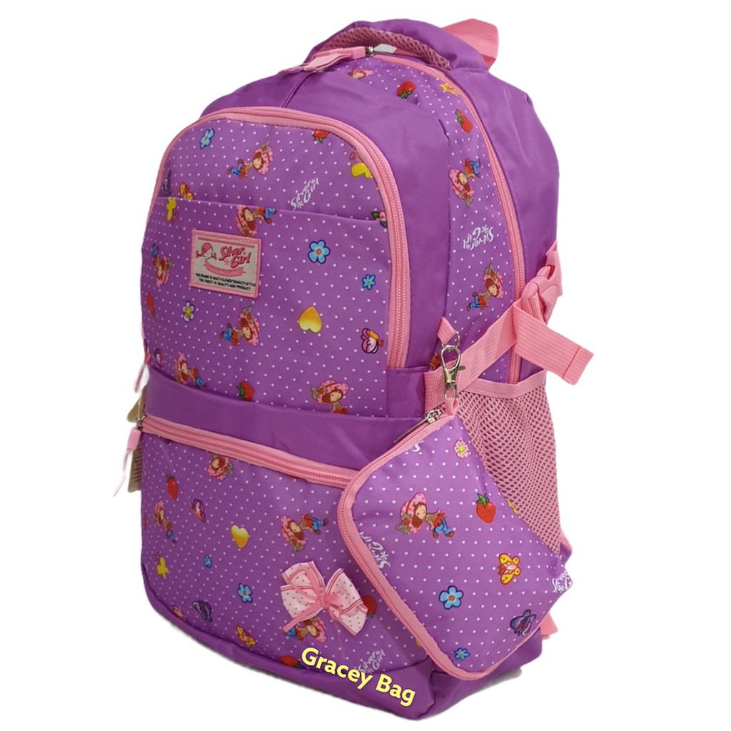 GB-70279V Tas Ransel Anak Perempuan Silvergirl Motif Strawberry Shortcake