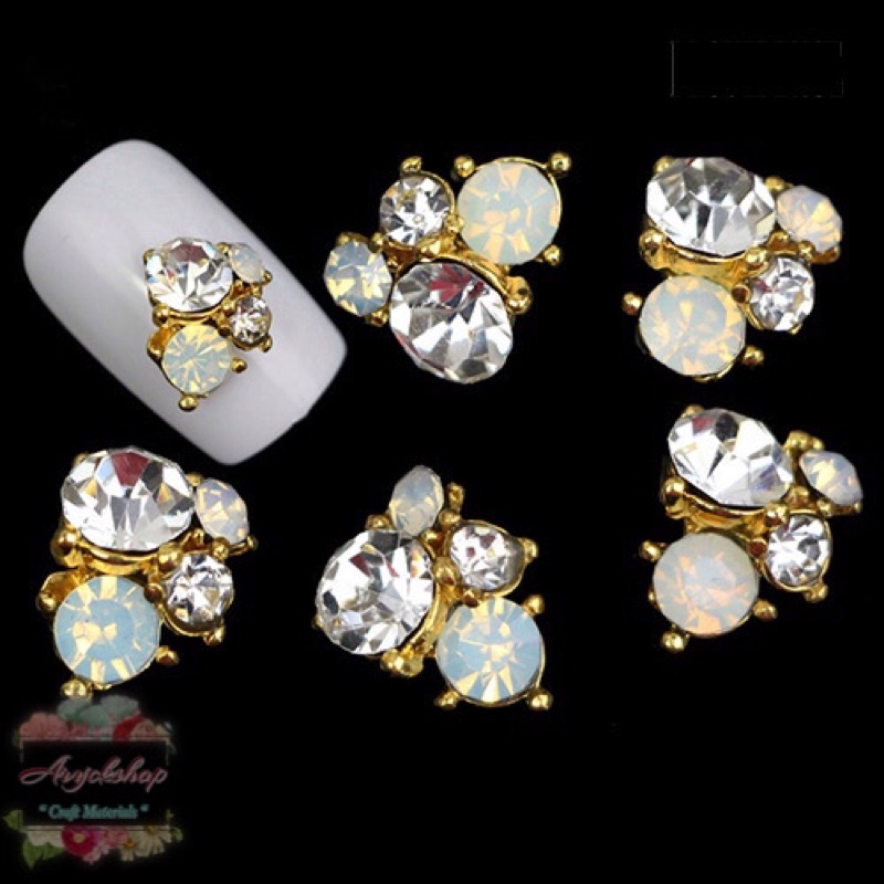 NAILART DIAMOND Putih Bahan nail art per pcs 11mm bahan kuku palsu