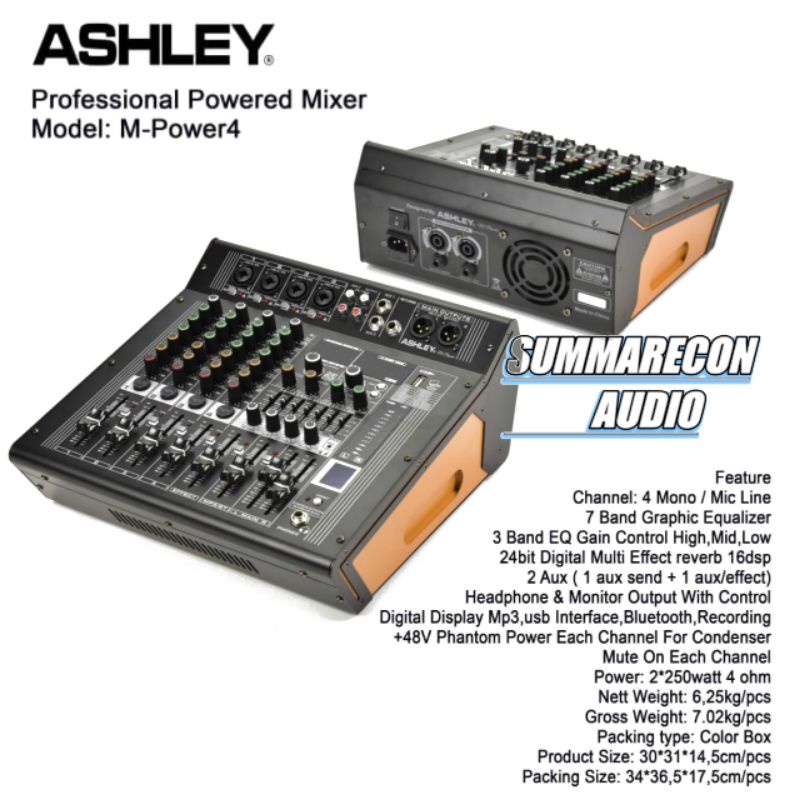 Power Mixer Ashley M Power4 Original Mixer 4 Channel Bluetooth