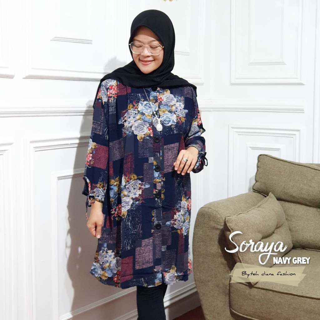 Baju Atasan Wanita Jumbo / Blouse Wanita Jumbo / Atasan Wanita Jumbo Model Soraya Viscose LD 124-5