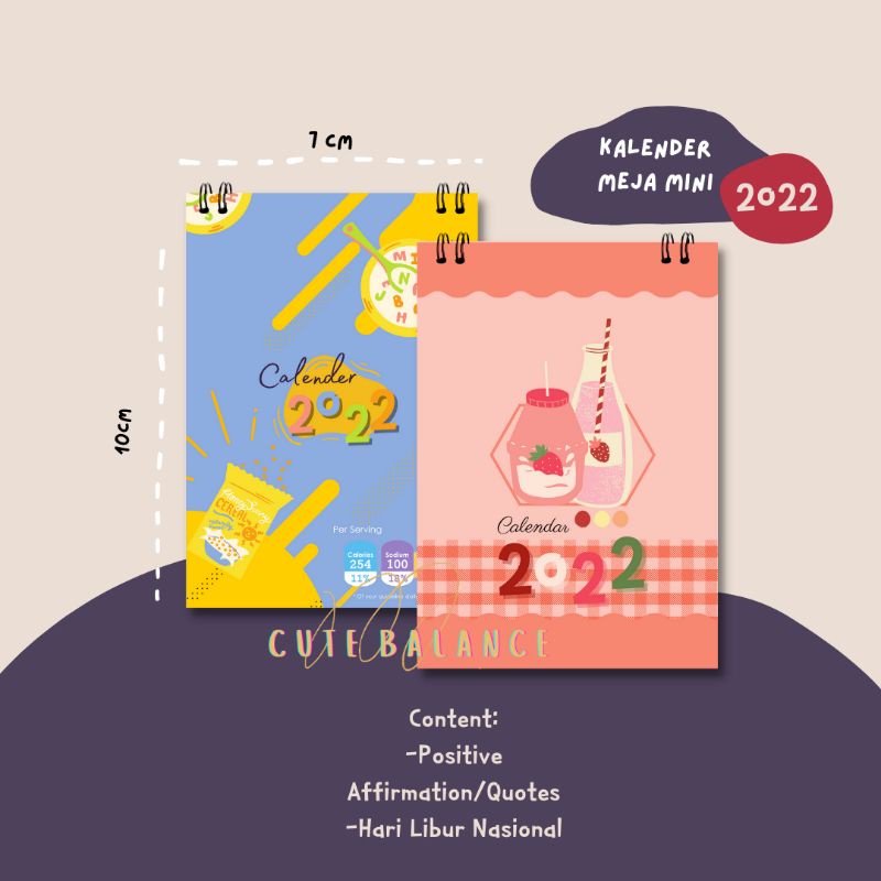 KALENDER MEJA MINI LUCU 2022