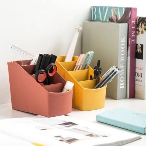 Rak Meja / Tempat Peralatan Alat Tulis 4 Sekat / Box Organizer Stationer