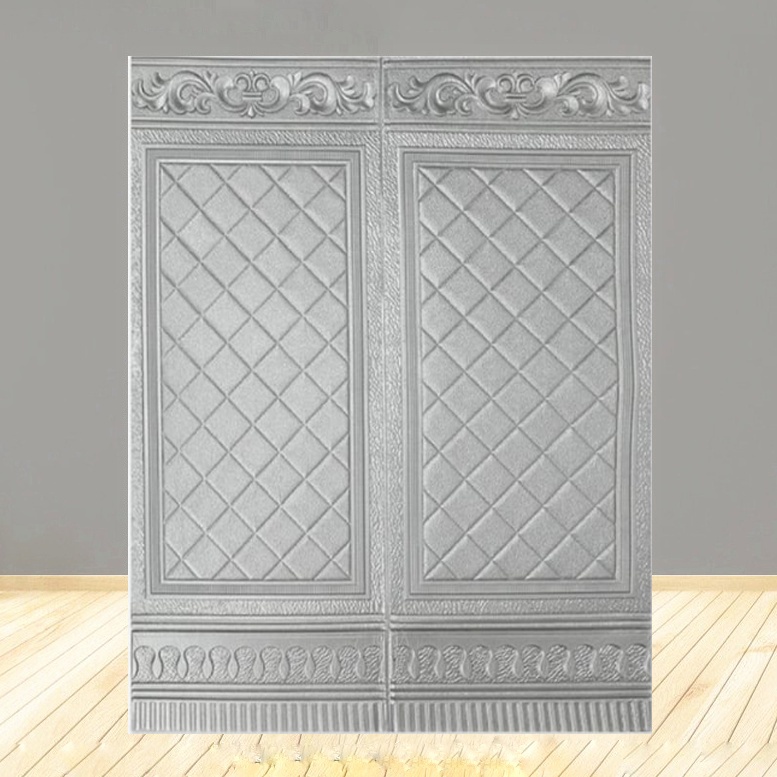 PROMO BELI 30 FREE 1 PCS !! WALLFOAM 3D PANEL 90CM X 70CM WALLPAPER FOAM-PNEL KOTAK SLVER 5MM