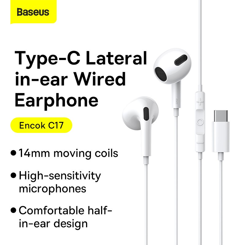 BASEUS Encok Type-C lateral in-ear Wired Earphone C17 NGCR