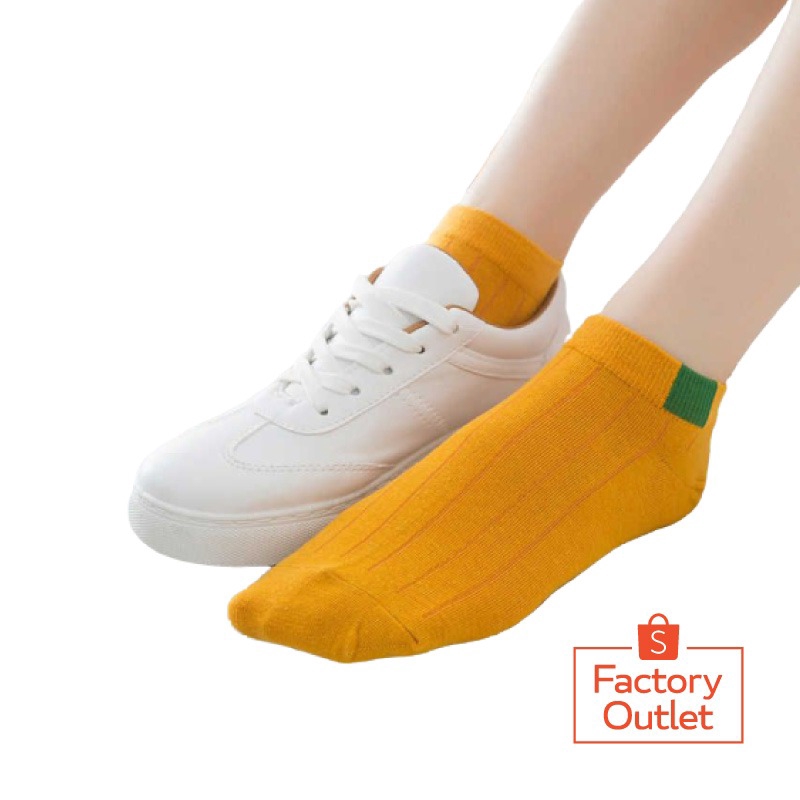 FYGALERY D020 Kaos Kaki Polos Wanita KaosKaki Ankle Pendek Korea Murah Short Socks-2