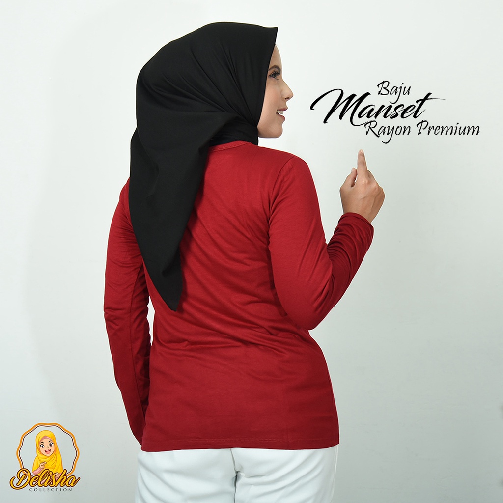 Baju Manset Lengan Panjang Basic Oblong Rayon Premium Standard Daleman Wanita By : Islah