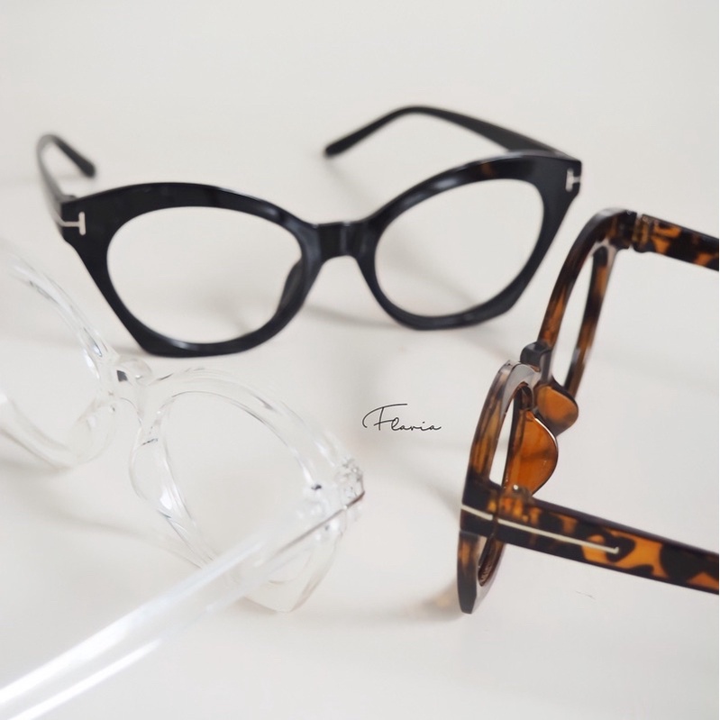 Flavia Eyewear - Kacamata Isla Cat Eye Acetat (custom minus, photochromic, blueray, bluechromic dan photobrown)