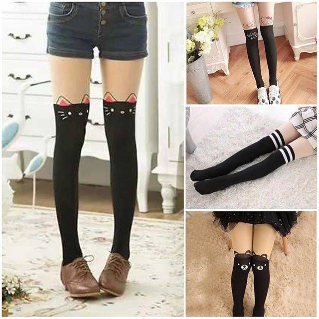 BLACK TATTOO STOCKING / STOCKING ANAK ALA KOREA JEPANG LUCU MURAH IMPORT KEREN / KAOS KAKI HITAM