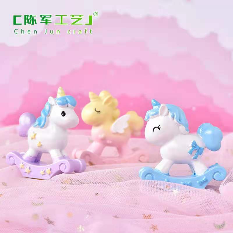 Cake Topper Figure Hiasan Kue Karakter Type Mini Unicorn Horse /Pcs