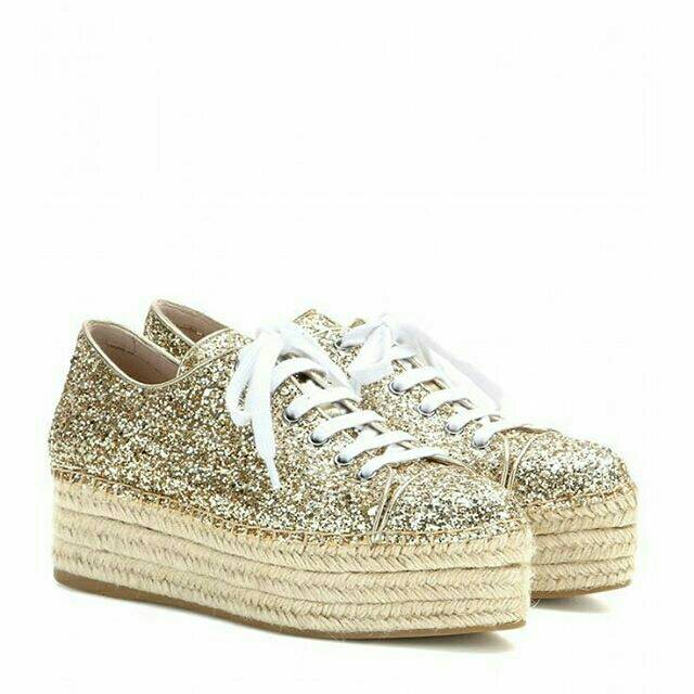 118 platform wedges glitter tali wanita small & big size (sepatu jumbo)