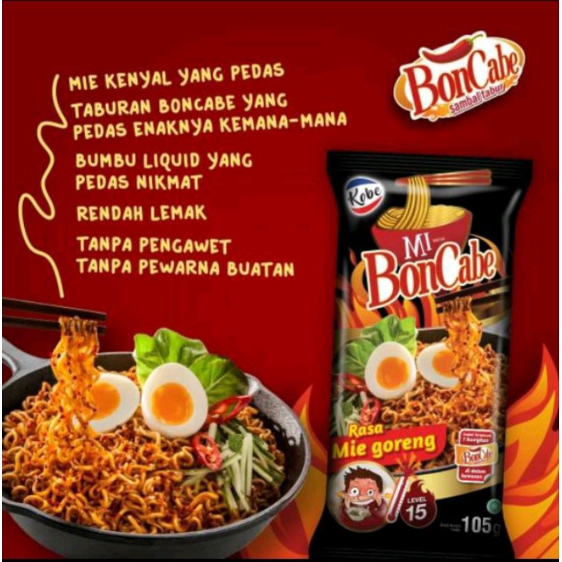 

Kobe Mie Goreng Bon Cabe - 105g/Kobe Mie Bon Cabe/Bon Cabe Mie Goreng Murah