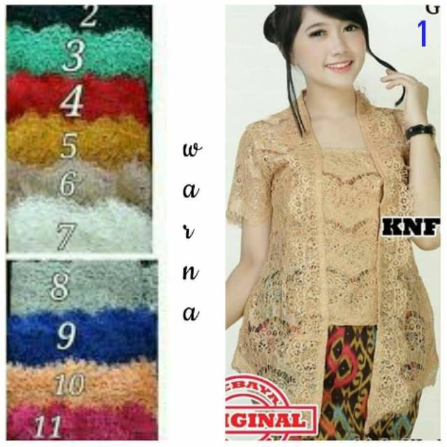 Atasan kebaya modern brukat kutubaru jumbo Bigsize ld 120-150 cm