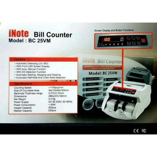 iNOTE BC 25VM - Mesin Hitung Uang/Bill Money Counter