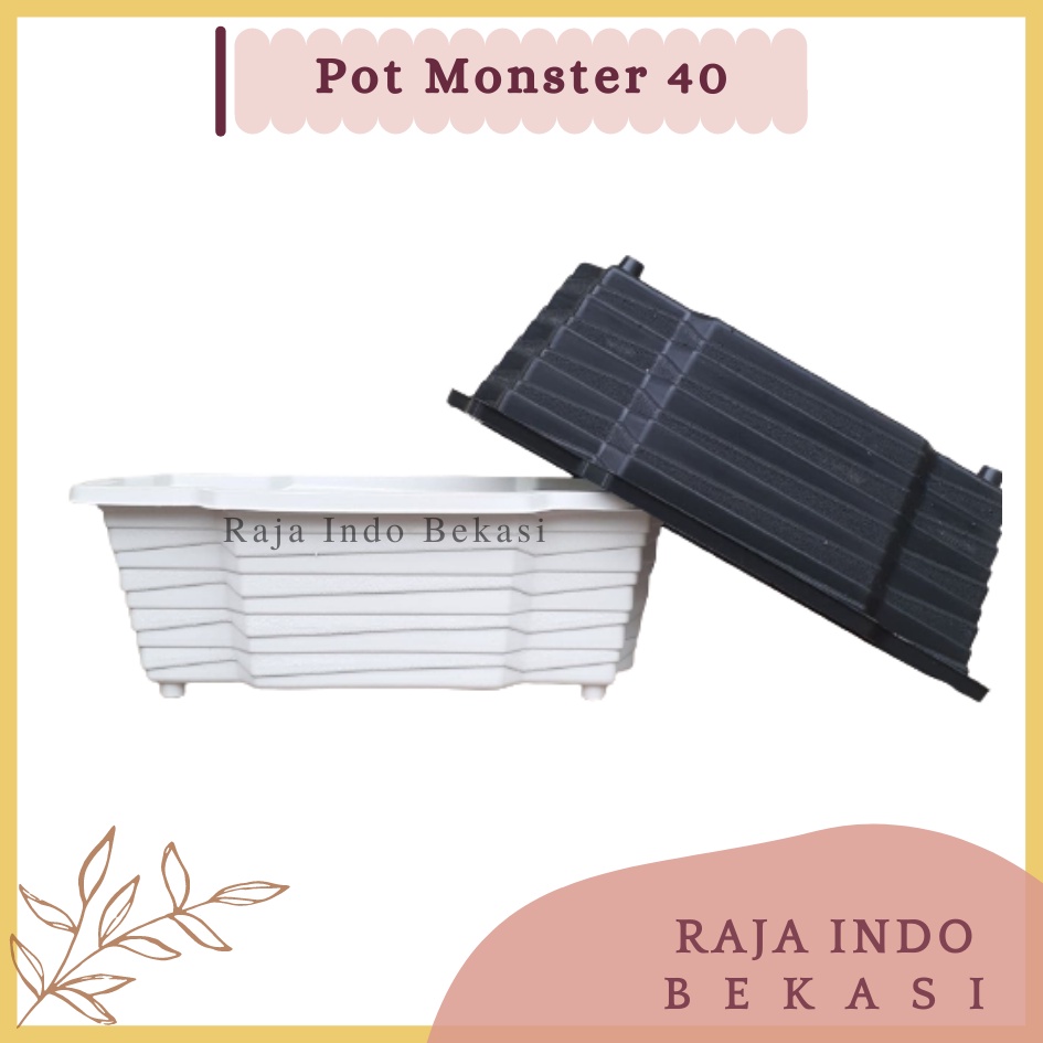 Pot Monster 40 Putih Hitam Merah Bata By Garden Of Love Pot Panjang Plastik Putih Murah Tanaman Mirip Pot Sgp 03 05