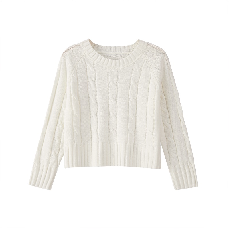 Sweater Putih Wanita Rajut Oversize Baju Wanita Kekinian Sweater Lucu Blouse Putih