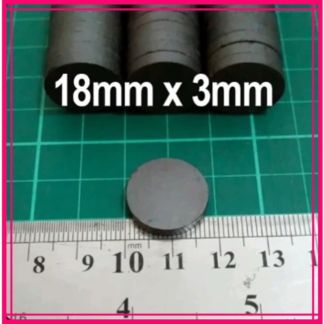 (10pcs) Magnet Hitam Magnet Ferrite Magnet Kulkas Mgnet Koin Magnet Bulat