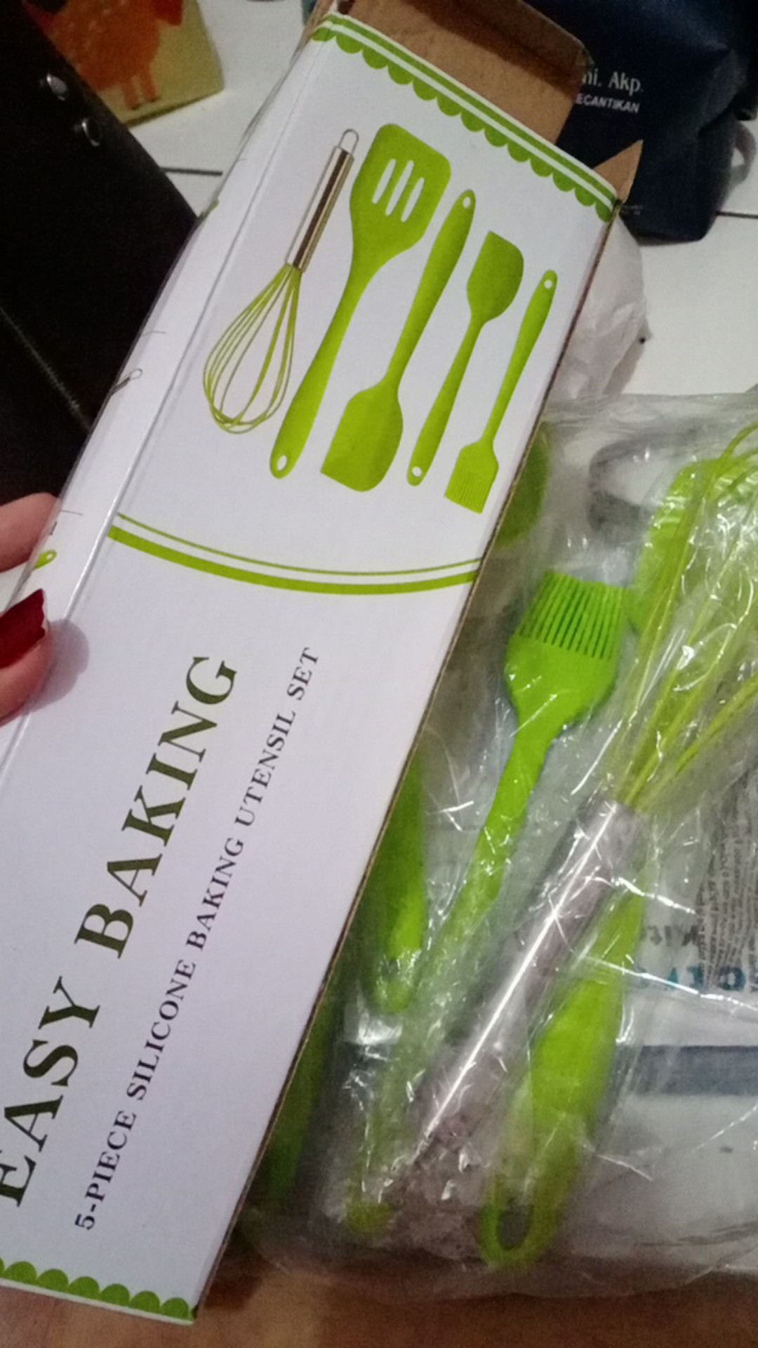 Spatula Set Alat Masak 5 In 1 Sutil Scrap Kocokan Silicone/silikon