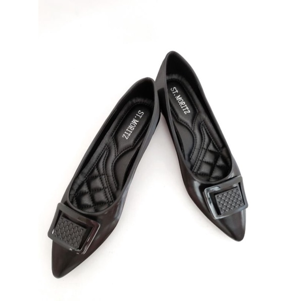 ST. MORITZ 999-238 BLACK & PINK SEPATU FLAT/FLAT SHOES