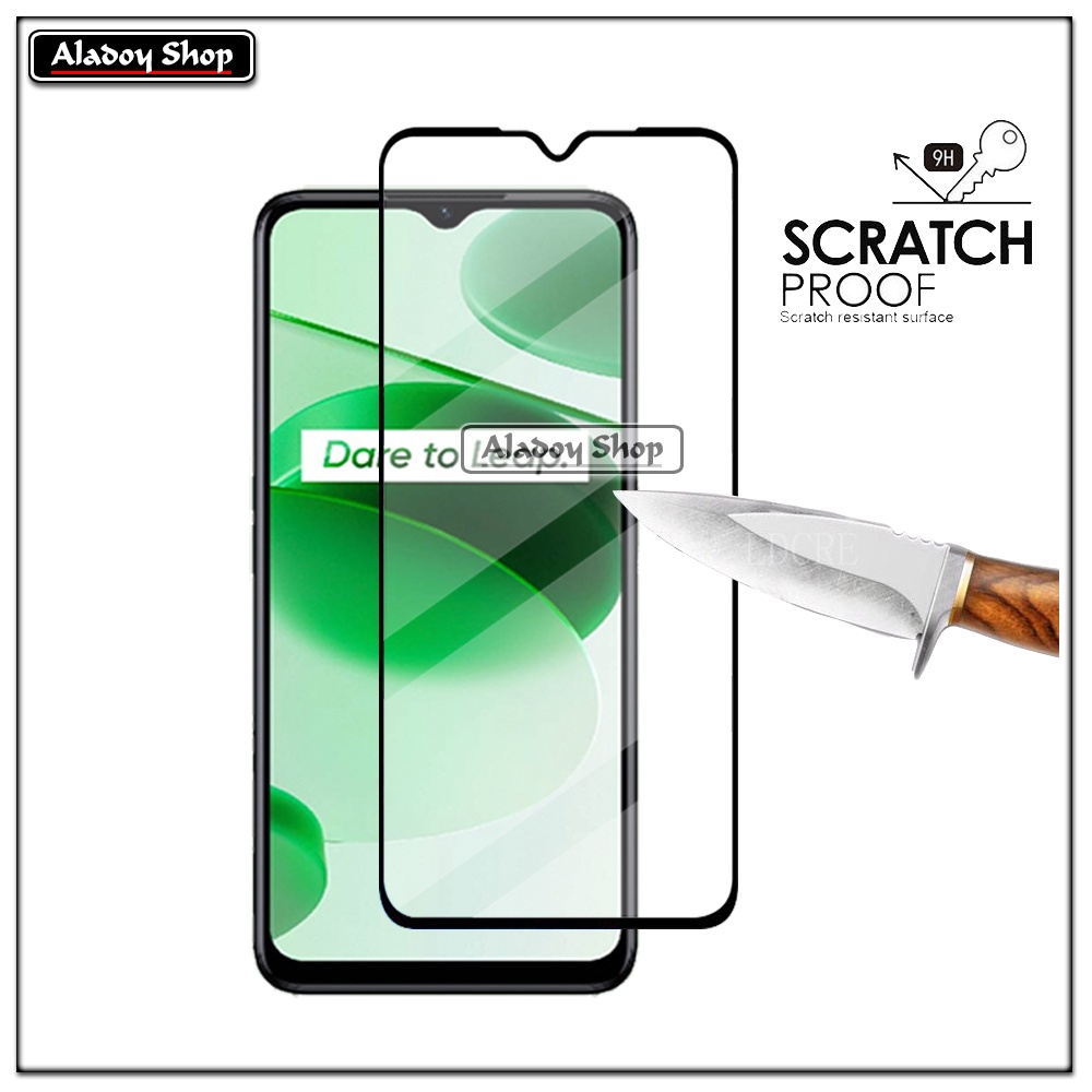 PAKET 2 IN 1 Tempered Glass Layar Realme C35 2022 + Skin Carbon Film 3D