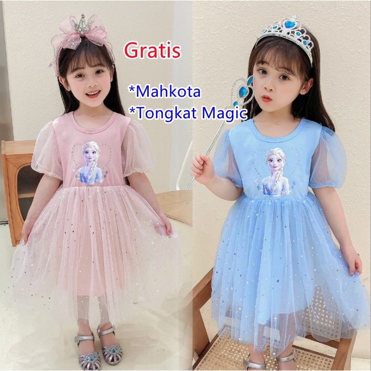 Dress Anak Bayi Frozen 2 Princess Elsa Tutu Cute Import 2 - 6 Tahun