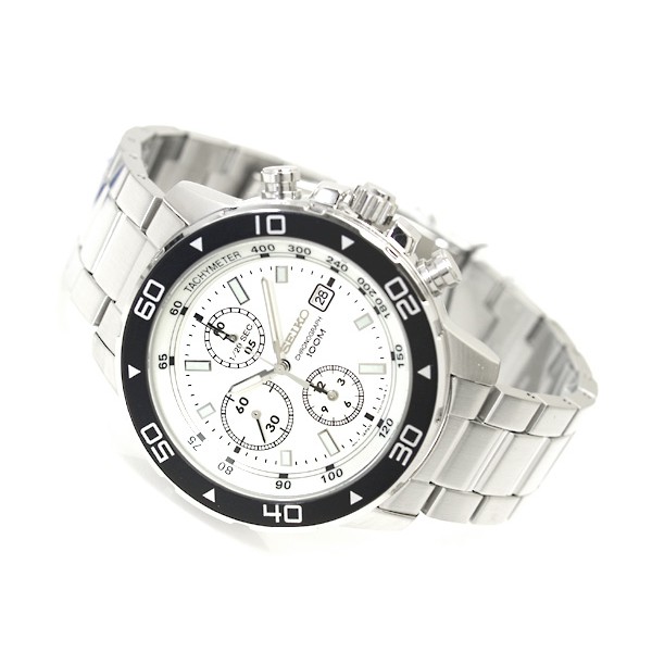 Seiko Quartz SND797P1 Chronograph White Dial | Jam Pria SND797