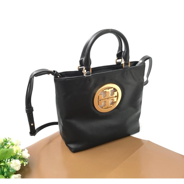 TB Charlie Leather Logo Tote