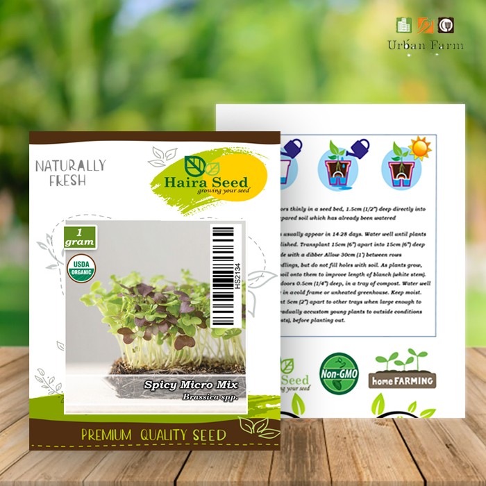 Benih-Bibit Microgreen Spicy Micro Mix Organik (Haira Seed)