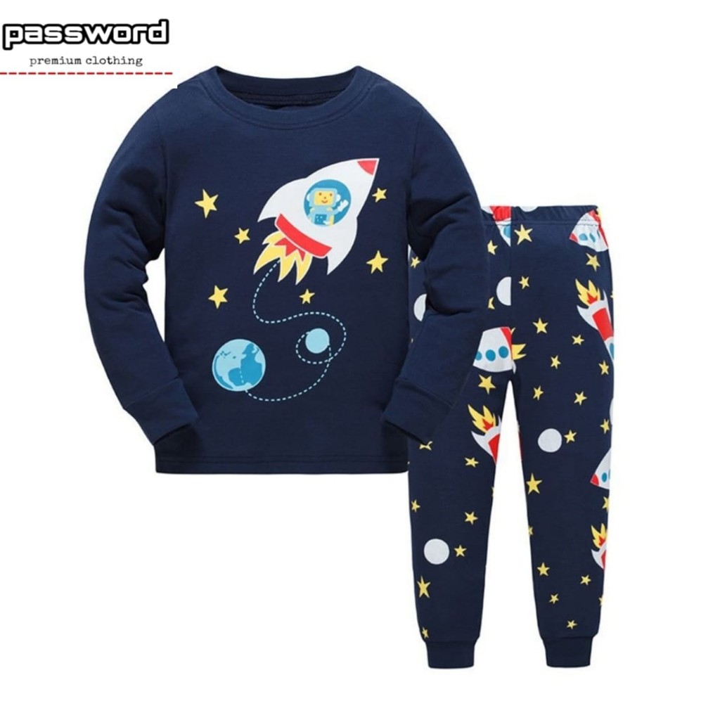 HappyOliver PASSWORD HI FROM SPACE Setelan piyama 1 - 7 Tahun Baju Anak BerKualitas