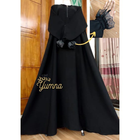 Abaya Yumna Gamis Jetblack Khas Temboro