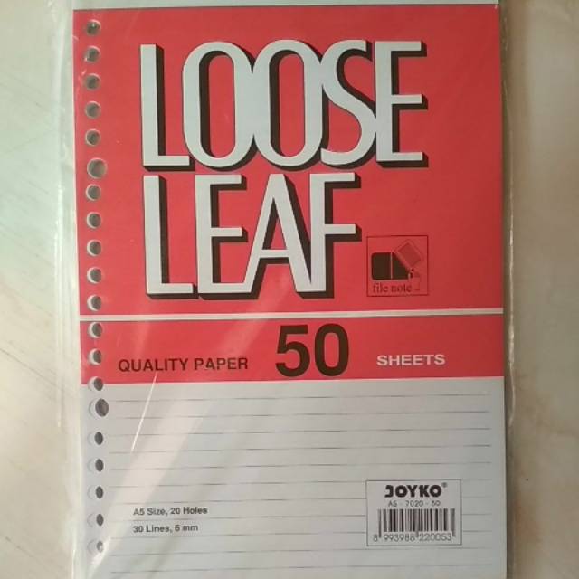 

Loose Leaf A5 Isi 50