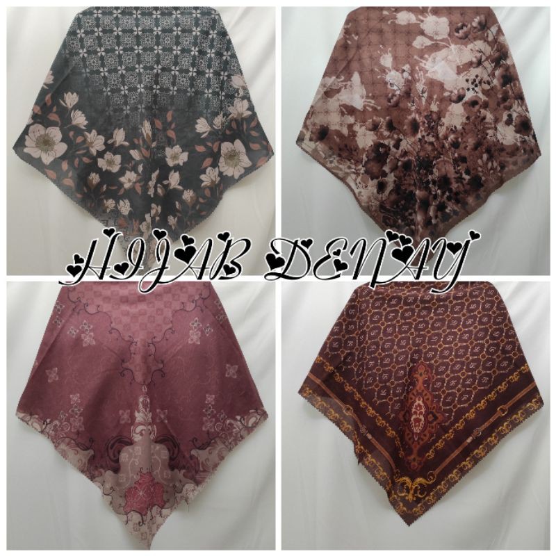 HIJAB SEGI EMPAT VOAL DENAY MOTIF, HIJAB MOTIF DENAY