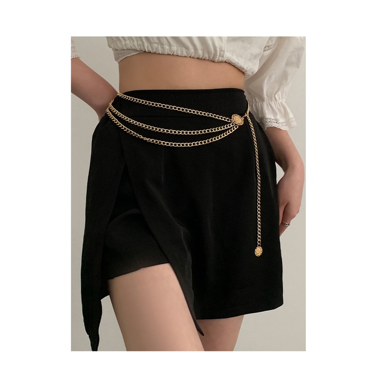 BGS-150 Rantai Pinggang logam Belt Rantai Branded Fashion Gesper Wanita Korean Women Belt Blackpink Kekinian 2022