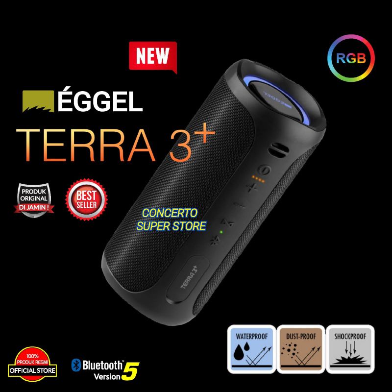 Eggel Terra 3+ / Terra 3 Plus Waterproof Bluetooth Speaker Original
