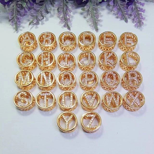 PROMO Liontin Huruf Inisial Untuk Gelang Tali Kawat Waterproof - J sampe Z Terbaru