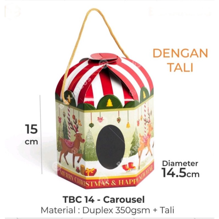 

Box Christmas TBC14 | Box Toples Natal Dus Kue Kering Packaging Kemasan | Box Hampers