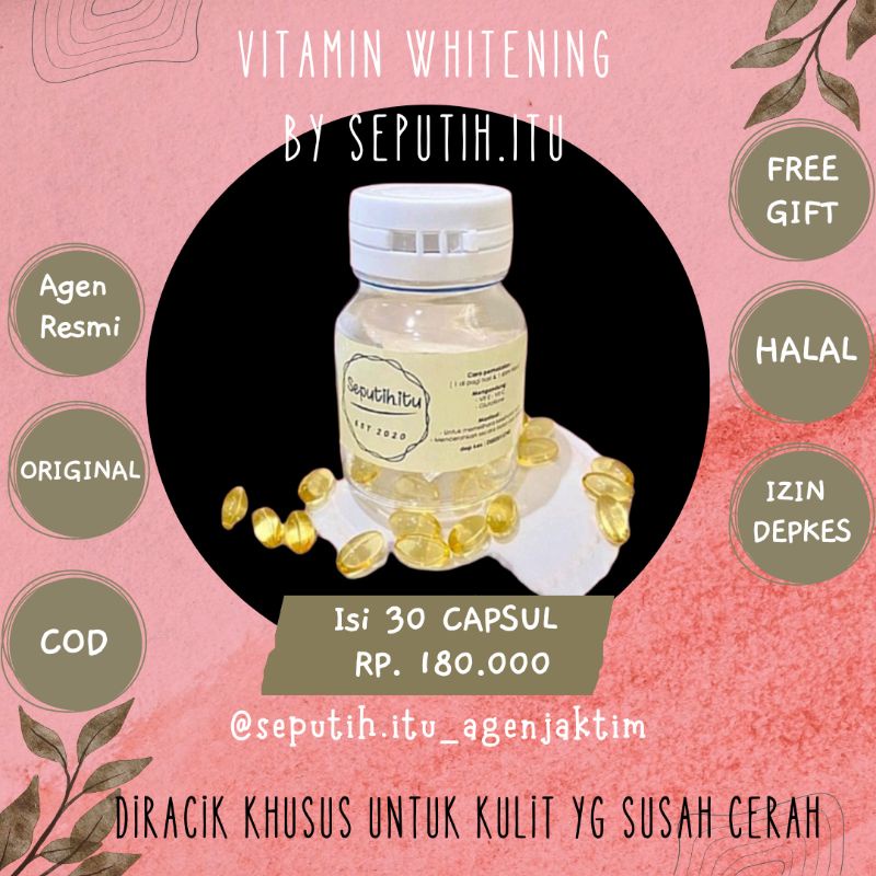 [AGEN RESMI] VITAMIN WHITENING / MINYAK IKAN by Seputih.itu Isi 15 / 30 / 60 Capsul