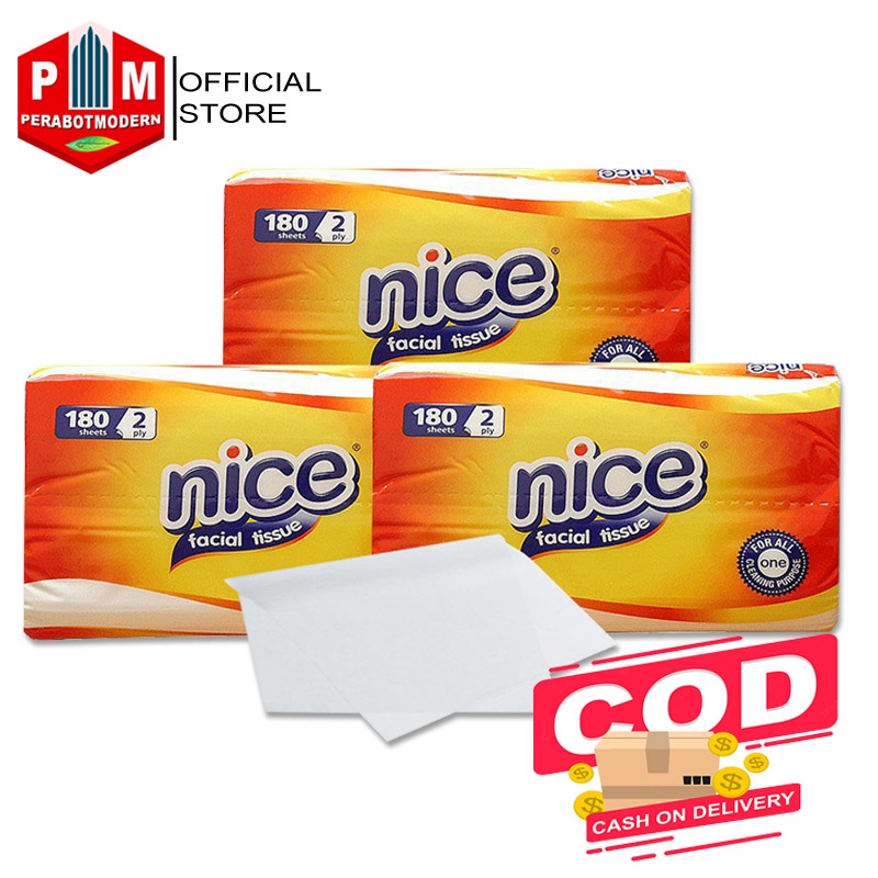 Tissue NICE Facial Tissue 180 Sheets 2 Ply / Tisu Nice 2Ply