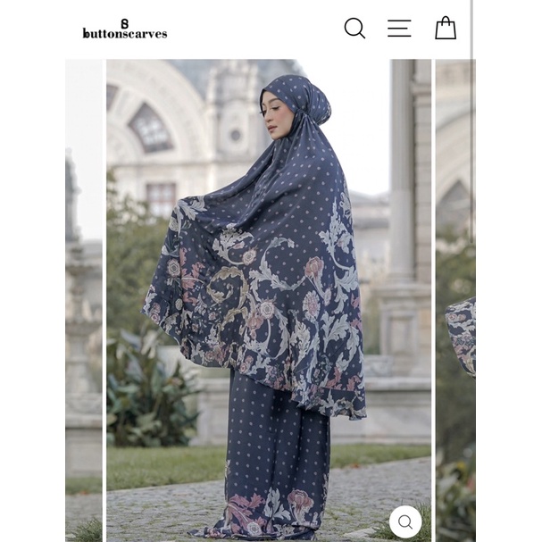 Mukena Royale Buttonscarves Navy New