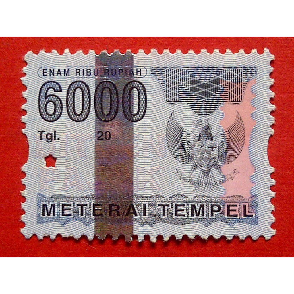 Materai Kuno Rp 6000 Pemakaian Tahun 2006 sd 2009