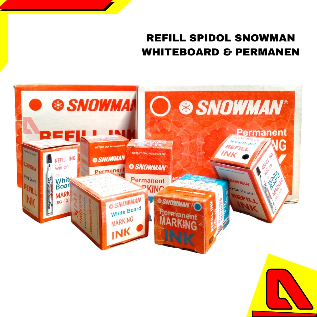 

REFILL SPIDOL PERMANENT SNOWMAN / ISI ULANG SPIDOL WHITEBOARD / TINTA REFILL WHITEBOARD PERMANENT