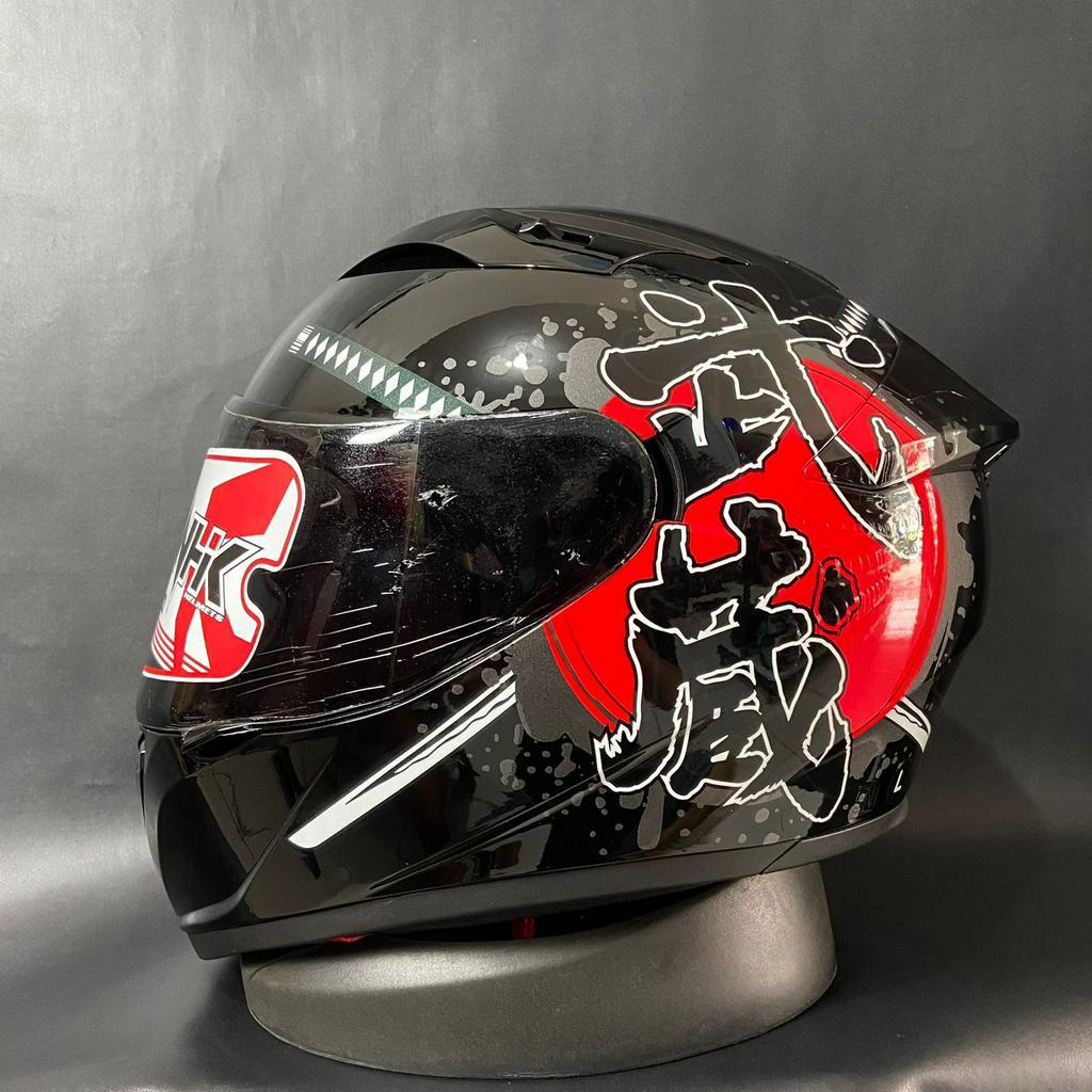 HELM NHK GP PRIME BUSIDHO BLACK RED BUSIDHO FULL FACE VISOR SMOKE