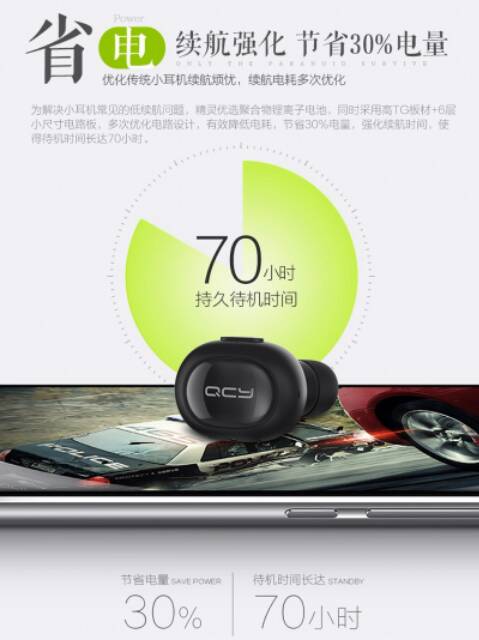 Earphone Bluetooth Ultra Mini dengan Mic - Black (OMSK79BK)