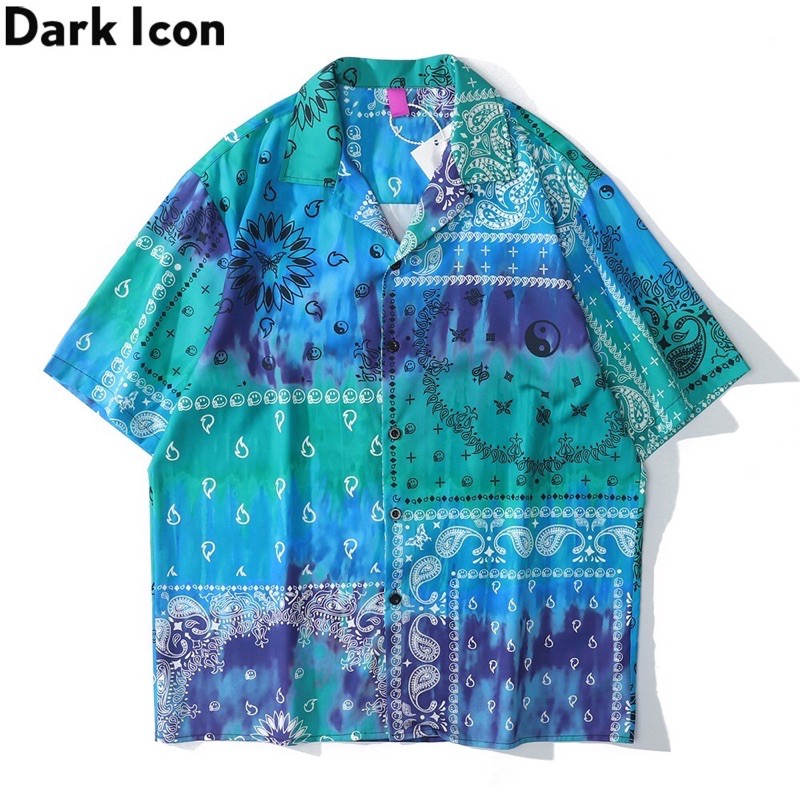 KEMEJA TYE DIE ABSTRAK IMPORT PRIA KOREA JEPANG HAWAI AMERIKA ORIGINAL M-2XL HN16