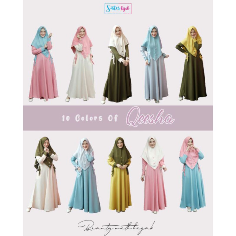 qeesha set/gamis malang/gamis murah malang/sister hijab