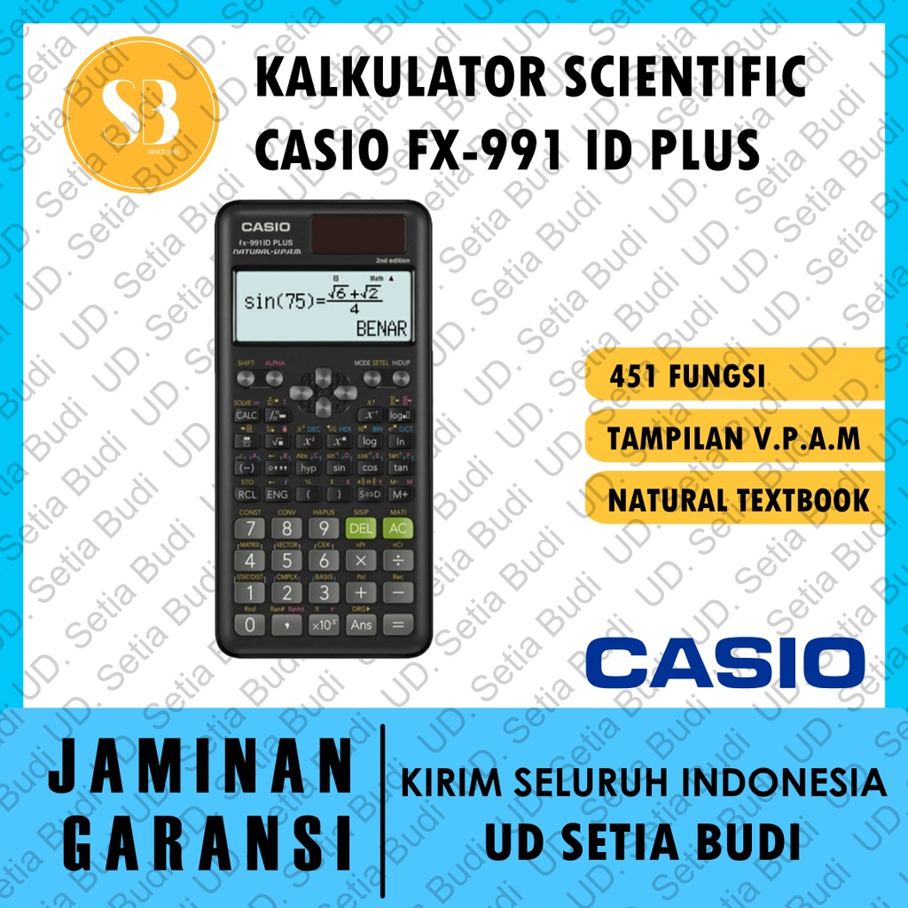 Kalkulator Scientific CASIO FX-991 ID Plus Asli dan Bergaransi